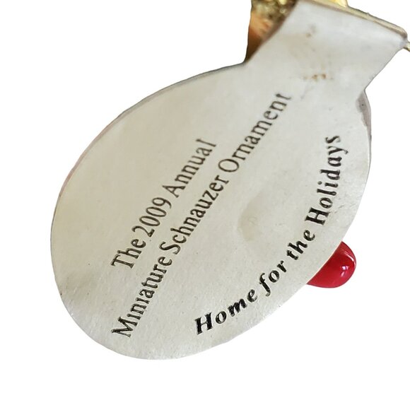 Danbury Mint Christmas Ornament Miniature Schnauzer Dog 2009 Porcelain Doghouse - Picture 3 of 6